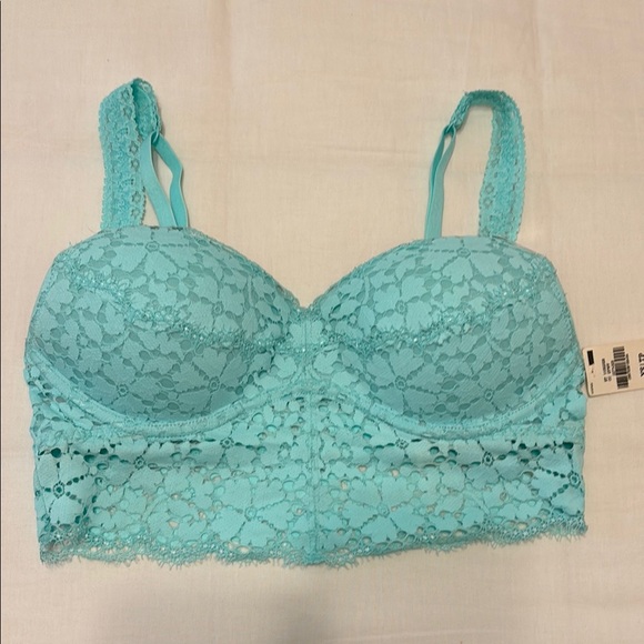 PINK Victoria's Secret Blue Lace Bra with Underwire - Picture 1 of 5